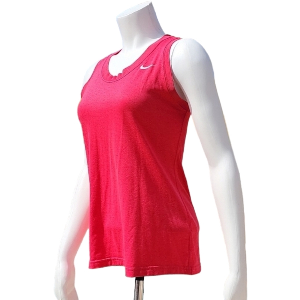 NIKE DRI FIT Dark Pink Fuscia Tank Top S Small Running Workout Reflective Shirt - Picture 11 of 12